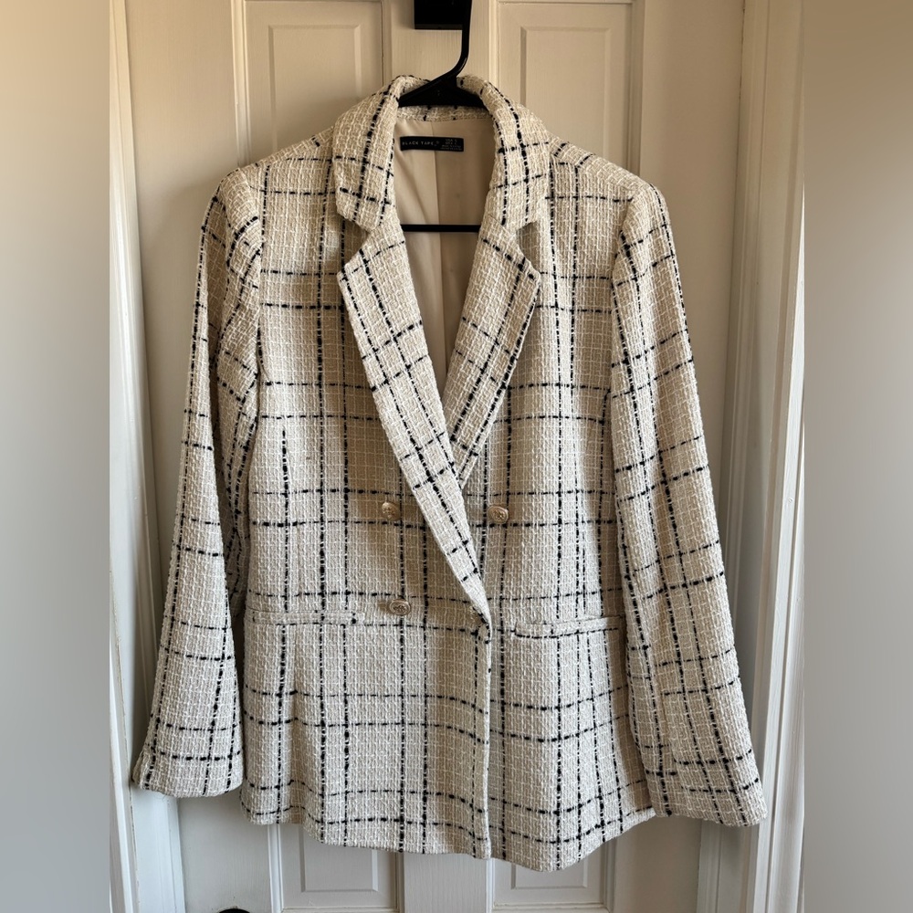 Black Tape_ Tweed Blazer Suit Jacket